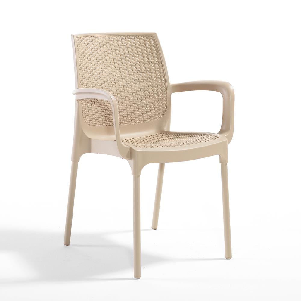 NS4 Rattan Masa Takımı 80x80 Masa + 4 Adet Rattan Sandalye