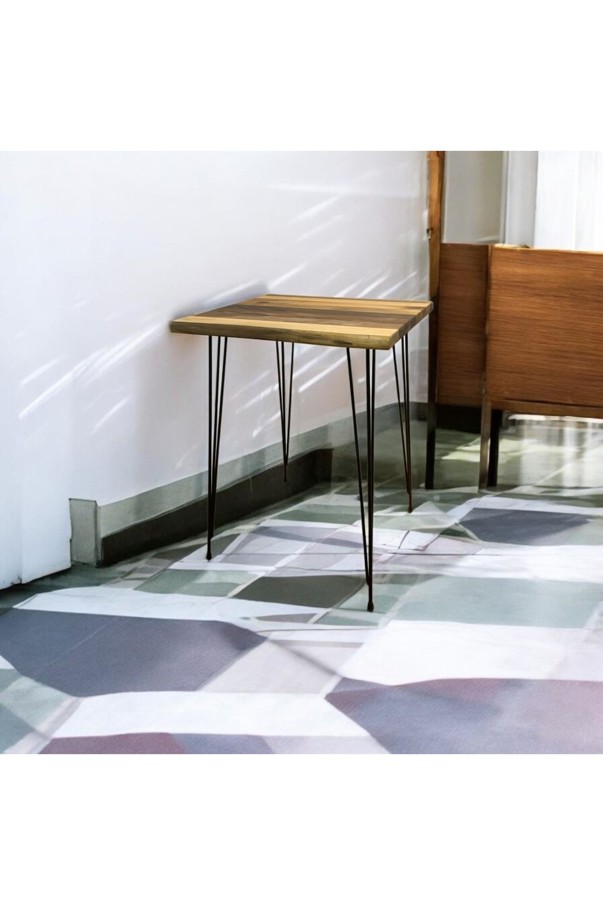 Ceviz Ahşap Yan Sehpa Firkete Ayaklı (Siyah AYAKLI) Ceviz Ahşap Yan Sehpa Firkete Ayaklı (Siyah AYAKLI)