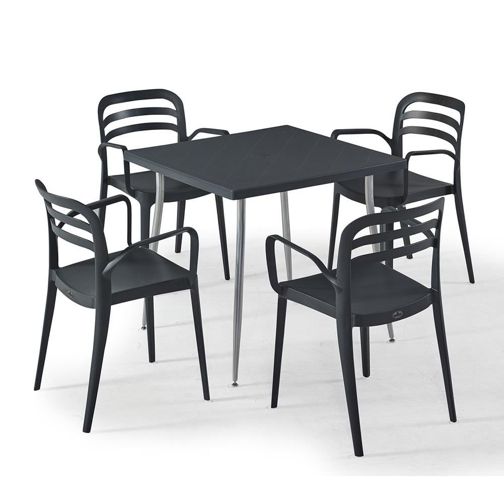 NS7 Masa Takımı 80x80 Masa + 4 Adet Renkli Sandalye