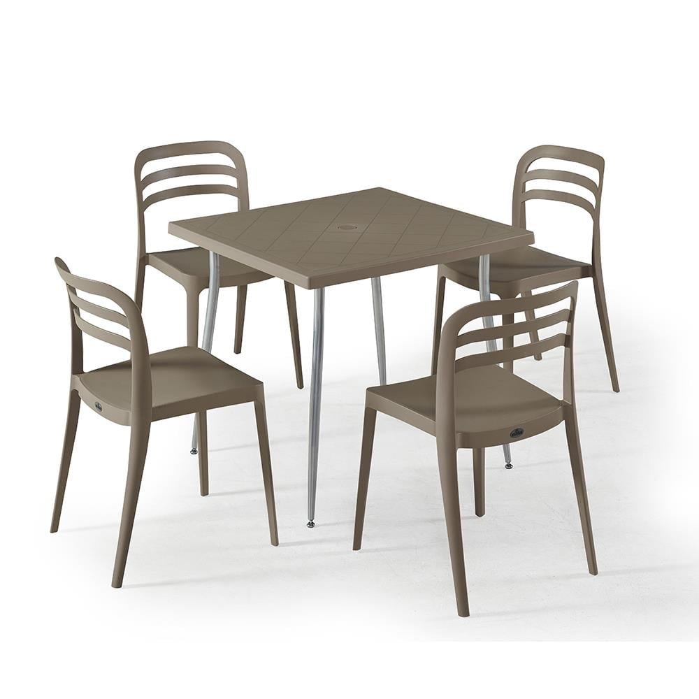 NS8 Masa Takımı 80x80 Masa + 4 Adet Renkli Sandalye