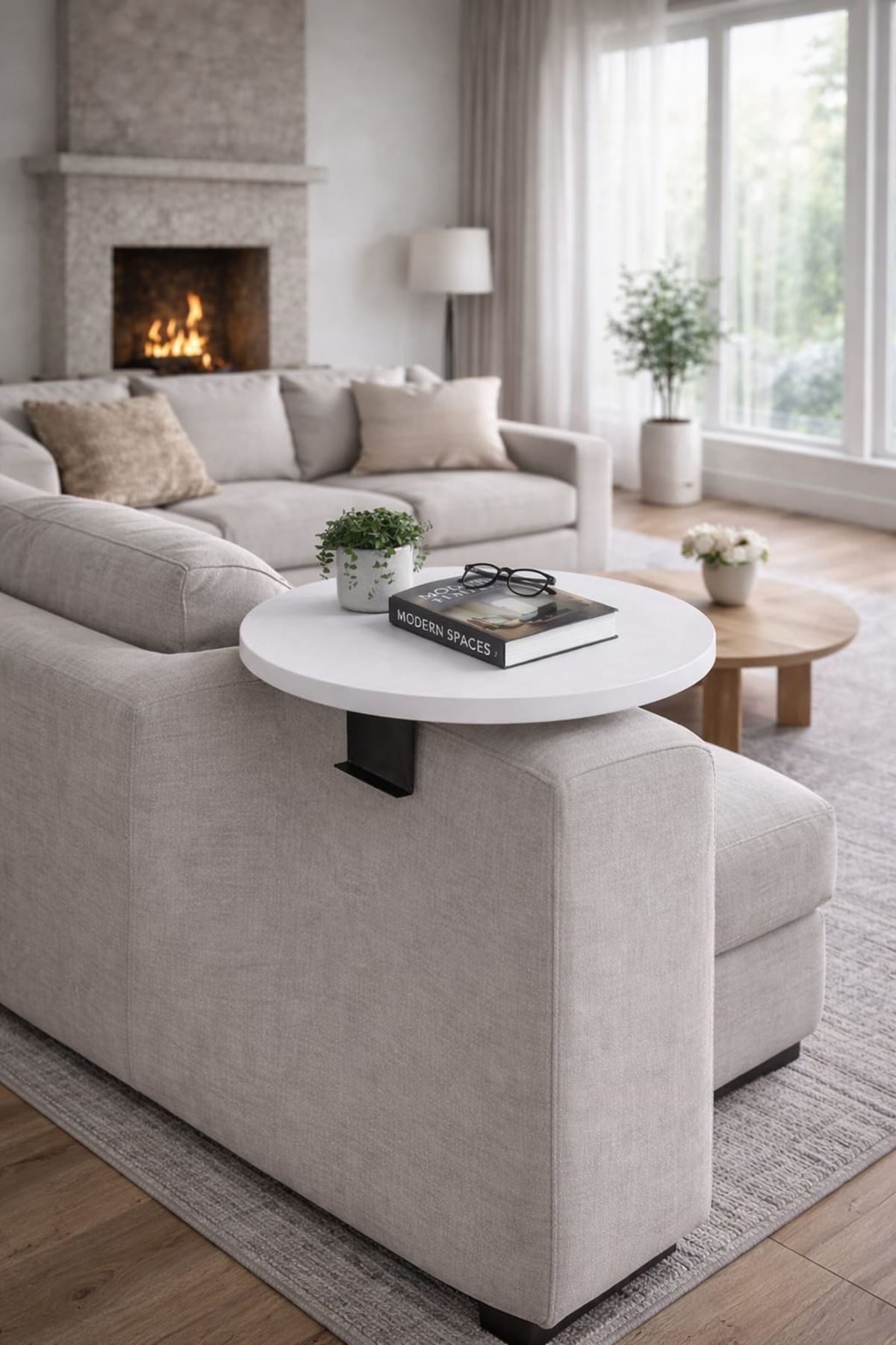 Yan Sehpa Ayarlanabilir Tepsi Dekoratif Modern Tepsi Beyaz Yan Sehpa Ayarlanabilir Tepsi Dekoratif Modern Tepsi Beyaz