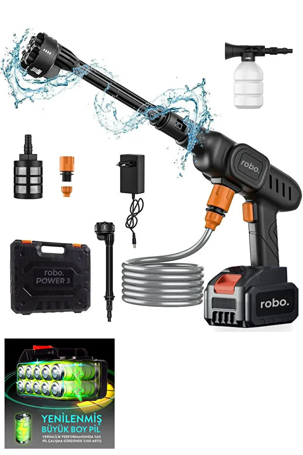 ROBO Şarjlı Ve Yüksek Basınçlı Oto Yıkama Ve Sulama Tabancası