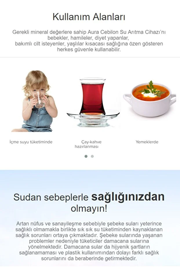 Aura Cebilon Silver Pompasız Su Arıtma Cihazı