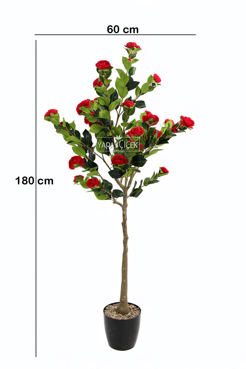 Yapay Premium Gül Ağacı 170 cm Kırmızı