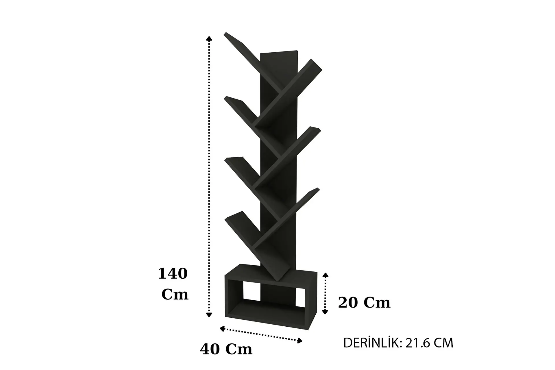 8 Raflı Zikzak Kitaplık 8 Raflı Zikzak Kitaplık