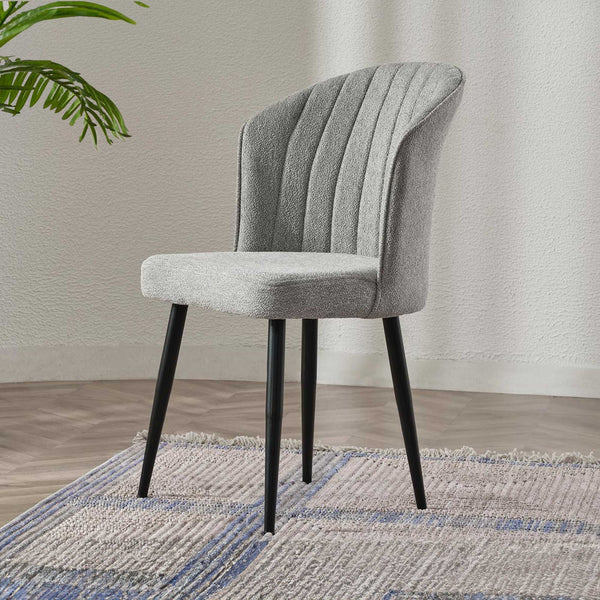 Fleksi Masa Takımı | Gri | Rubi Sandalye | Mensey Kumaş | 4 Sandalye