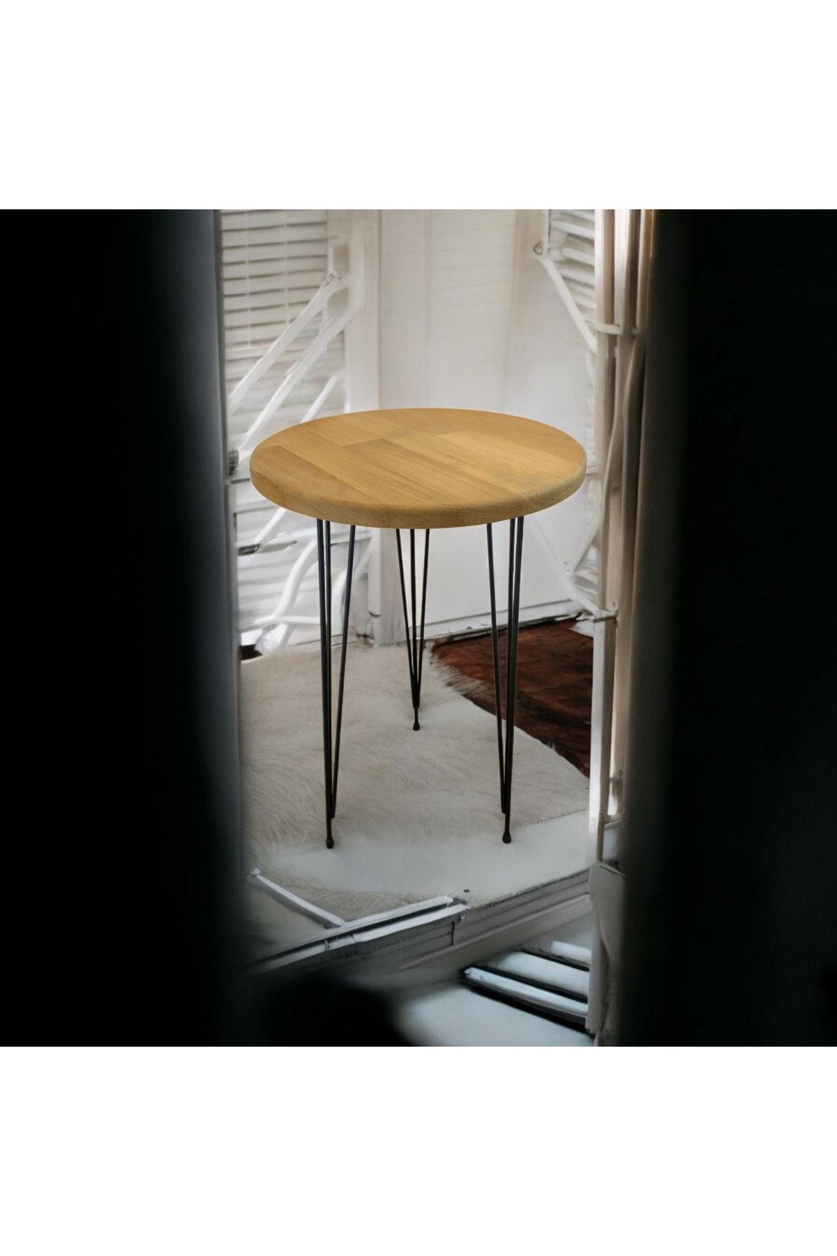 Masif Panel Ahşap Yan Sehpa Firkete Ayaklı Masif Panel Ahşap Yan Sehpa Firkete Ayaklı