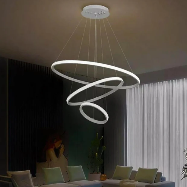 Robin 3'lü Gri Beyaz Ledli Modern Avize Robin 3'lü Gri Beyaz Ledli Modern Avize