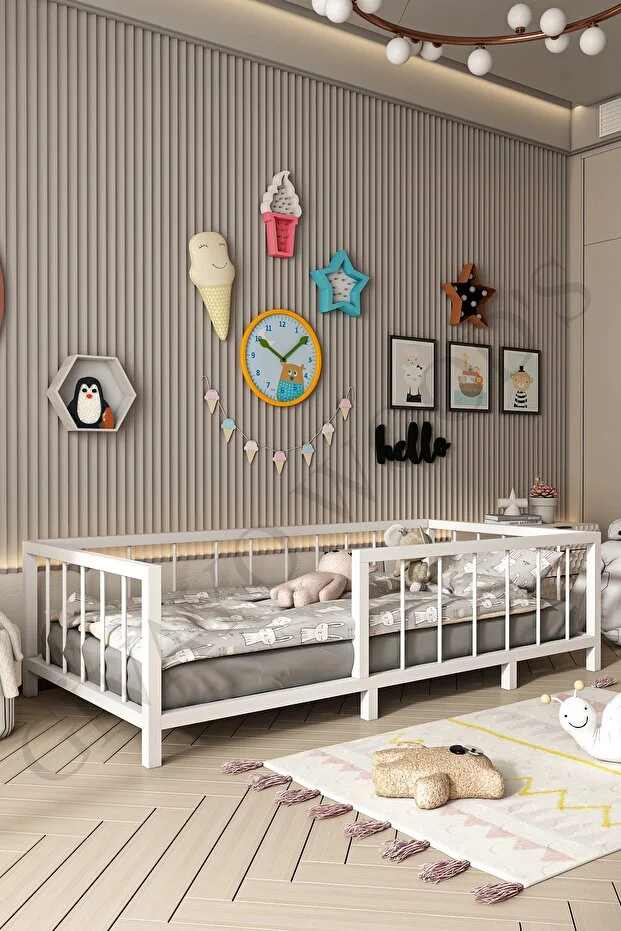 Thorin Bebek Çocuk Montessori MDF Yatak 60x120 Cm İç Yatak Ölçüsü