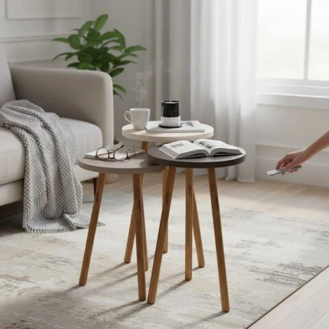 Rena Zigon Sehpa Krem Cappuccino Kahve