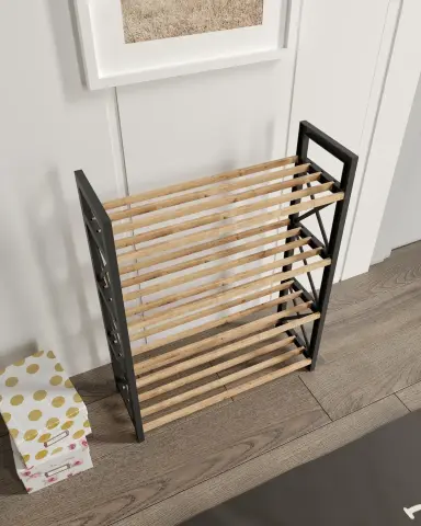 Çok Amaçlı Raf 4 Katlı Ayakkabılık Meşe Çok Amaçlı Raf 4 Katlı Ayakkabılık Meşe