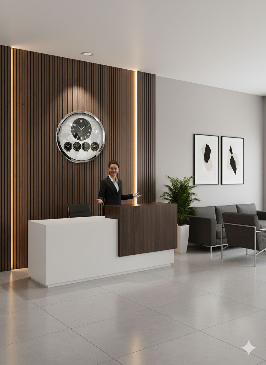 52 cm Krom Dünya Saatleri Duvar Saatleri