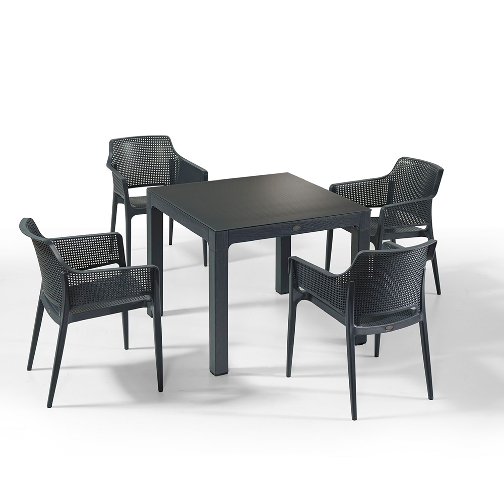 NS1 Masa Takımı 90x90 Camlı Masa + 4 Adet Koltuk NS1 Masa Takımı 90x90 Camlı Masa + 4 Adet Koltuk