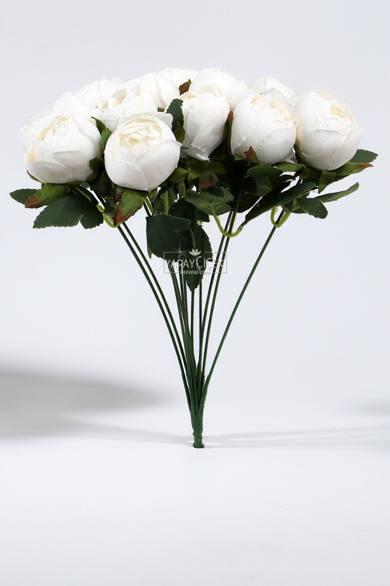 Yapay Çiçek 12li Şakayık Demeti 35 cm Krem