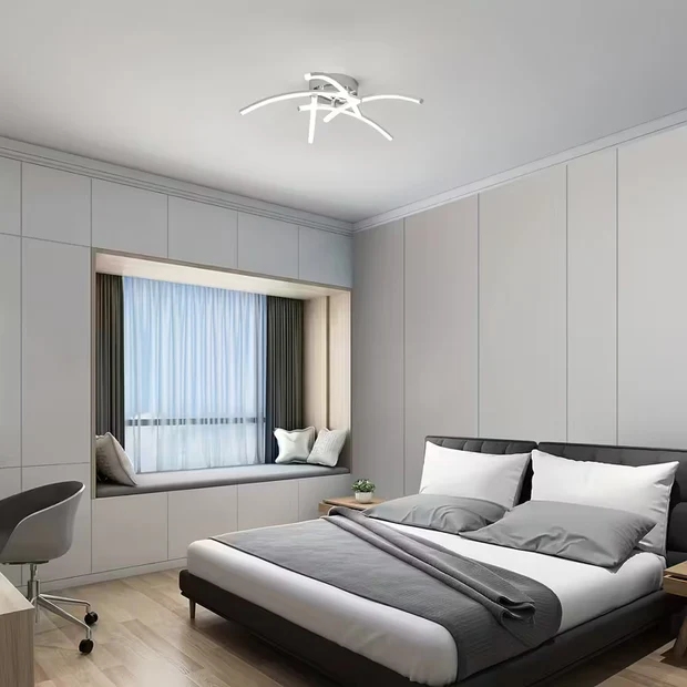 Hira Gri Modern Ultra Power Beyaz Ledli Plafonyer Led Avize