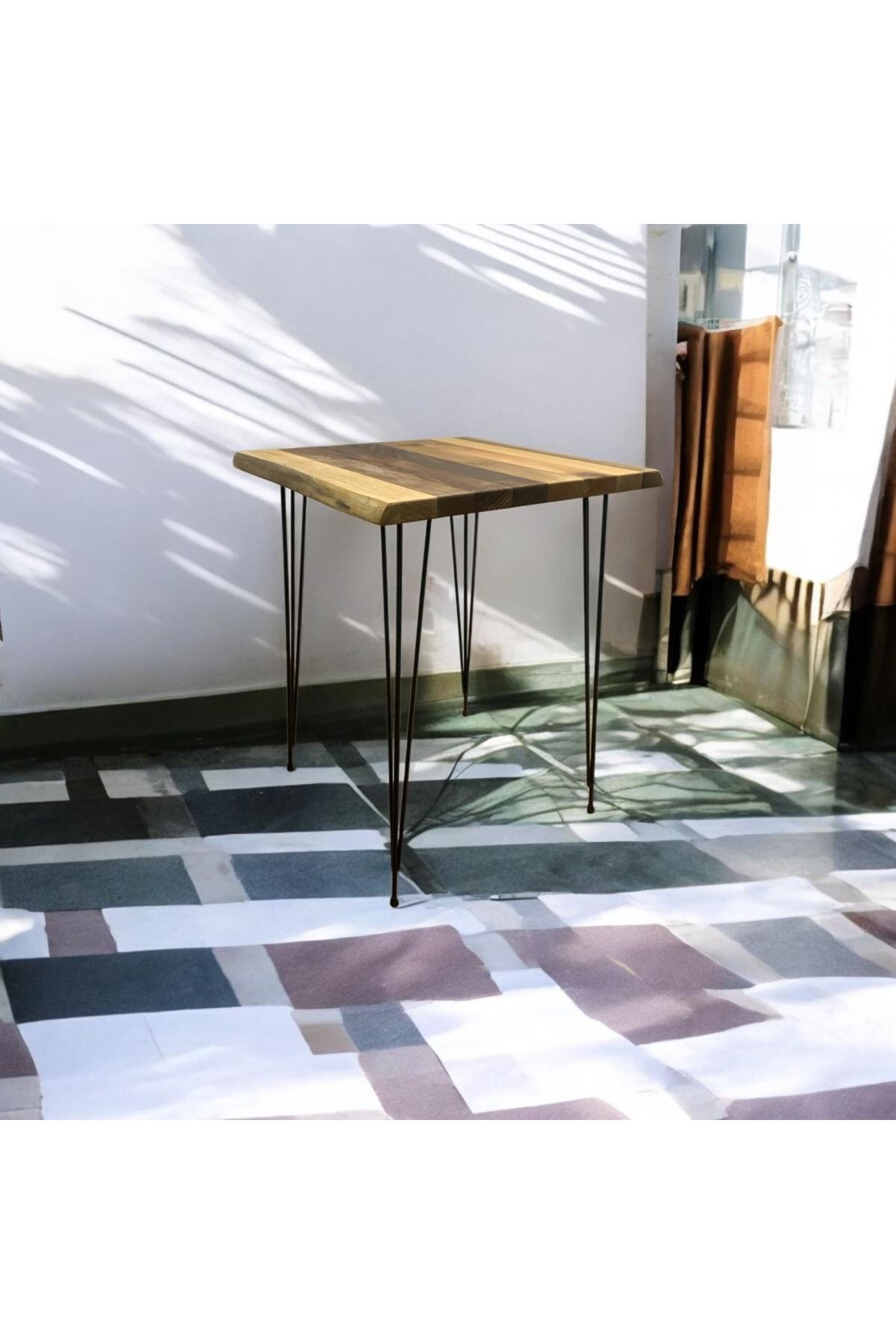 Ceviz Ahşap Yan Sehpa Firkete Ayaklı (Siyah AYAKLI) Ceviz Ahşap Yan Sehpa Firkete Ayaklı (Siyah AYAKLI)