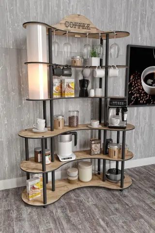 Brew Bliss Kahve Köşesi Lambaderli Raf Brew Bliss Kahve Köşesi Lambaderli Raf