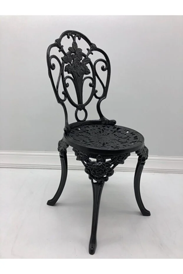Alüminyum Döküm Ferforje Güllü Sandalye Kolsuz Model Alüminyum Döküm Ferforje Güllü Sandalye Kolsuz Model