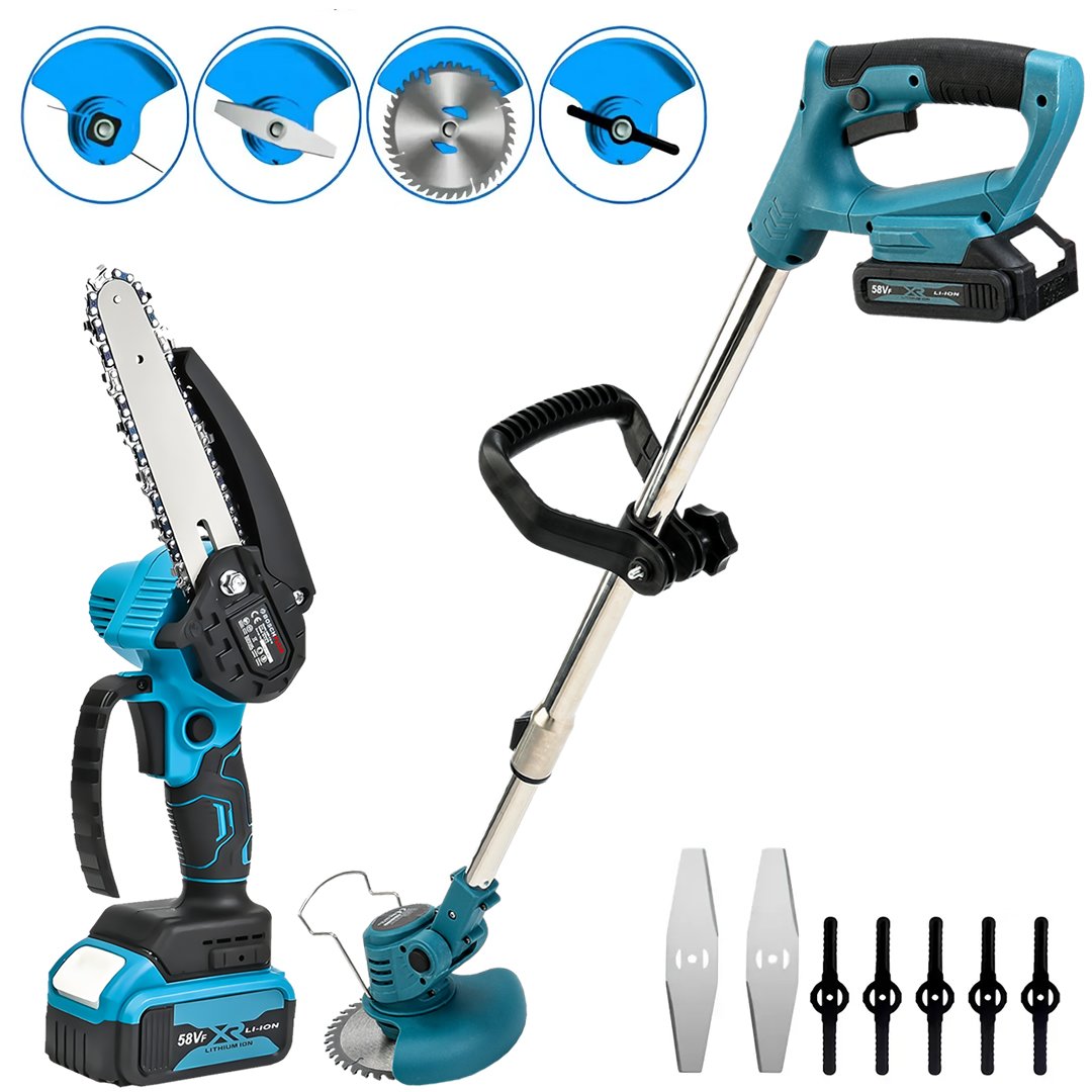 BoschPlus 2li Bahçe Seti Çift Akülü Şarjlı Ot Çalı Çim Kesme Tırpan 7 Başlıklı Ve 15cm Şarjlı Dal Budama Zincirli Testere BoschPlus 2li Bahçe Seti Çift Akülü Şarjlı Ot Çalı Çim Kesme Tırpan 7 Başlıklı Ve 15cm Şarjlı Dal Budama Zincirli Testere