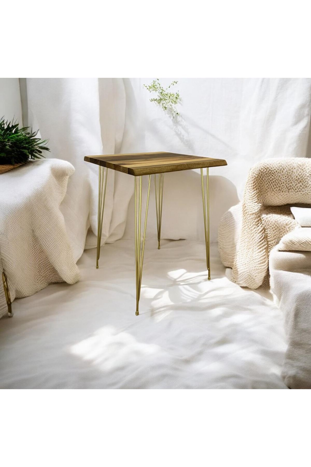 Ceviz Ahşap Yan Sehpa Firkete Ayaklı (Siyah AYAKLI) Ceviz Ahşap Yan Sehpa Firkete Ayaklı (Siyah AYAKLI)