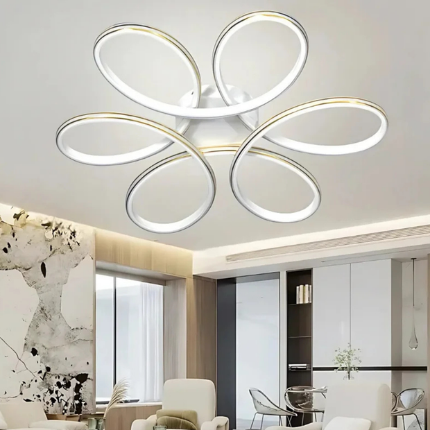 Lupinella Beyaz Gold Çizgili 3 Renk 60 cm Led Avize Lupinella Beyaz Gold Çizgili 3 Renk 60 cm Led Avize