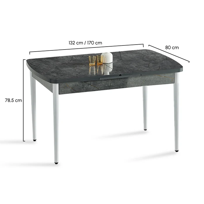 Aris Masa Takımı | Rubi Sandalye | Baybface Kumaş | 4 Sandalye