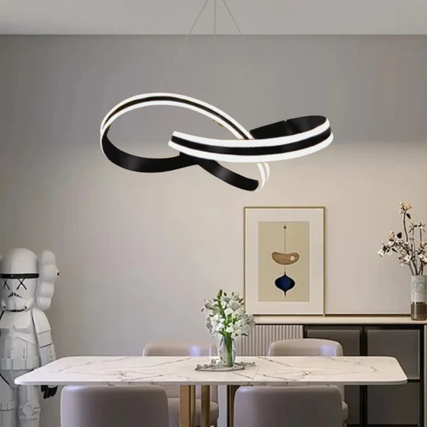 Astera Siyah Kumandalı 3 Renk Ledli Modern Özel Tasarım Sarkıt Led Avize Astera Siyah Kumandalı 3 Renk Ledli Modern Özel Tasarım Sarkıt Led Avize