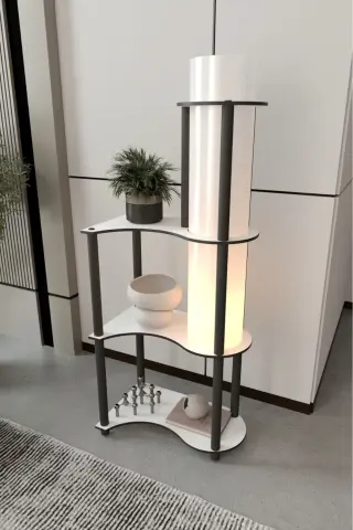 Estilo Dor Dekoratif Raflı Lambader