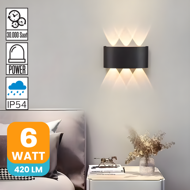 Proton 6W Siyah Çift Yönlü 3000K Günışığı Ledli Aplik Proton 6W Siyah Çift Yönlü 3000K Günışığı Ledli Aplik