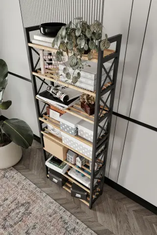 Çok Amaçlı Raf 8 Katlı Ayakkabılık Meşe Çok Amaçlı Raf 8 Katlı Ayakkabılık Meşe