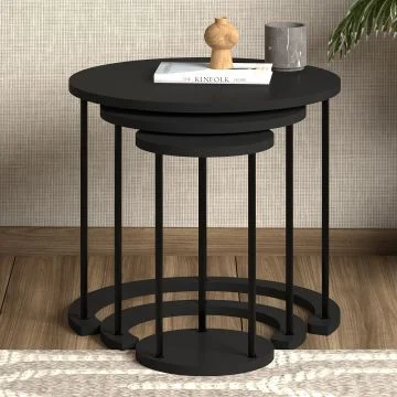 Axis 3’lü Zigon Sehpa – Siyah