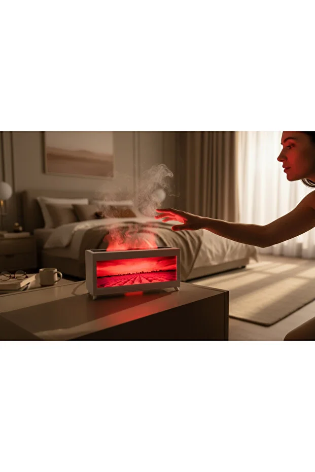 Alev Efektli Dekoratif Manzaralı Hava Nemlendirici (Isıtmasız)