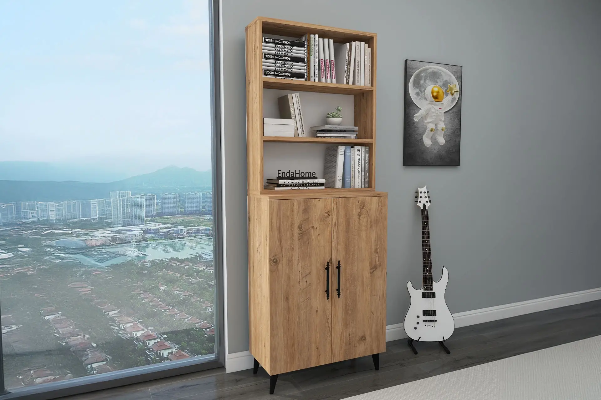 6 Raflı 2 Kapaklı Klasik Kitaplık 6 Raflı 2 Kapaklı Klasik Kitaplık