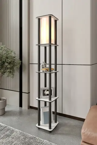 Estantes Kare Dekoratif Raflı Lambader Estantes Kare Dekoratif Raflı Lambader