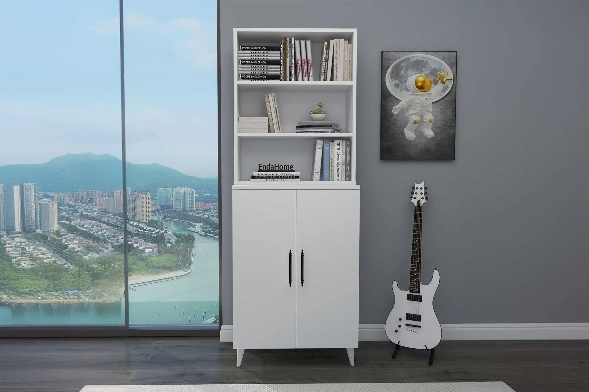 6 Raflı 2 Kapaklı Klasik Kitaplık 6 Raflı 2 Kapaklı Klasik Kitaplık