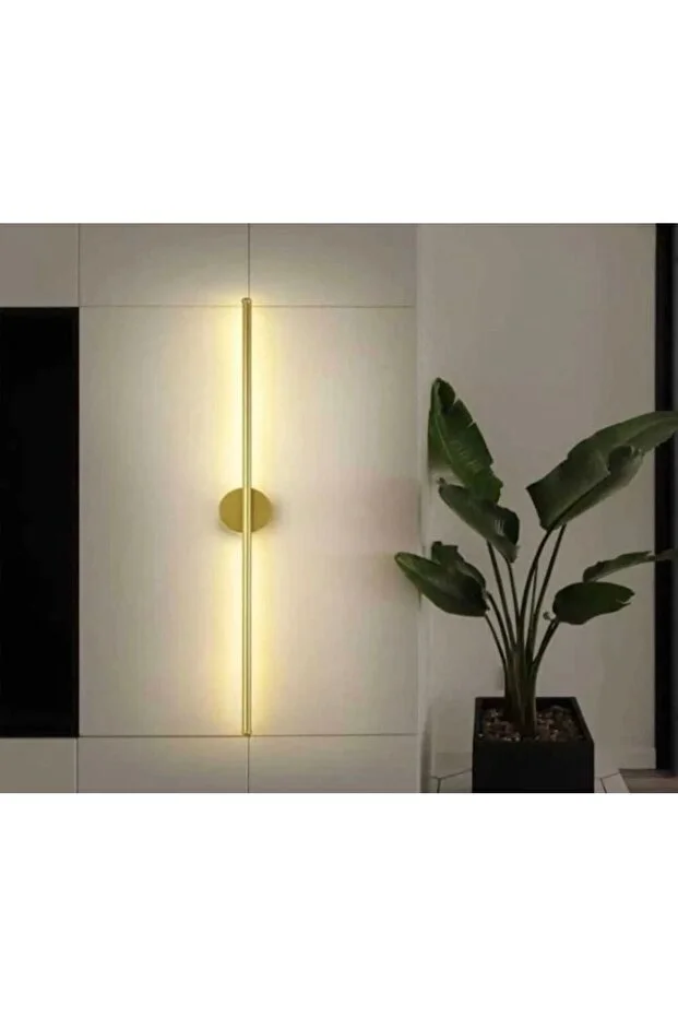 Modern Pilli Aplik Tak Çalıştır Kablosuz Ledli Eskitme Gold 70cm