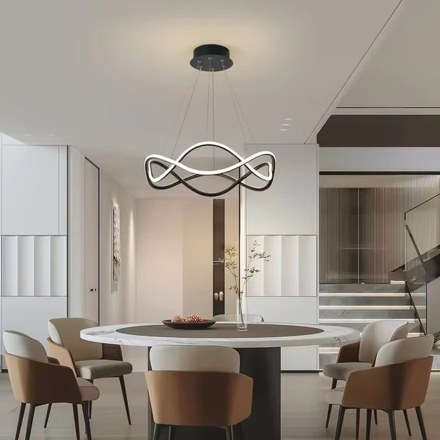 Ezgi Siyah Modern Ultra Süper Beyaz Ledli Avize Ezgi Siyah Modern Ultra Süper Beyaz Ledli Avize