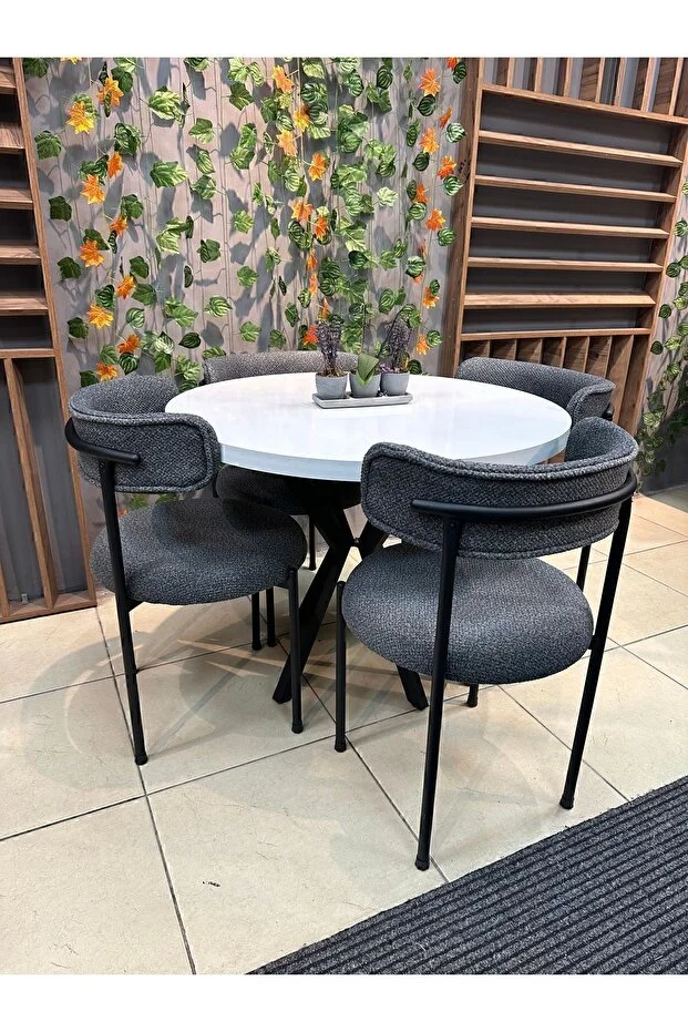 ELISA 4 KİŞİLİK YUVARLAK MUTFAK MASASI TAKIMI ELISA 4 KİŞİLİK YUVARLAK MUTFAK MASASI TAKIMI