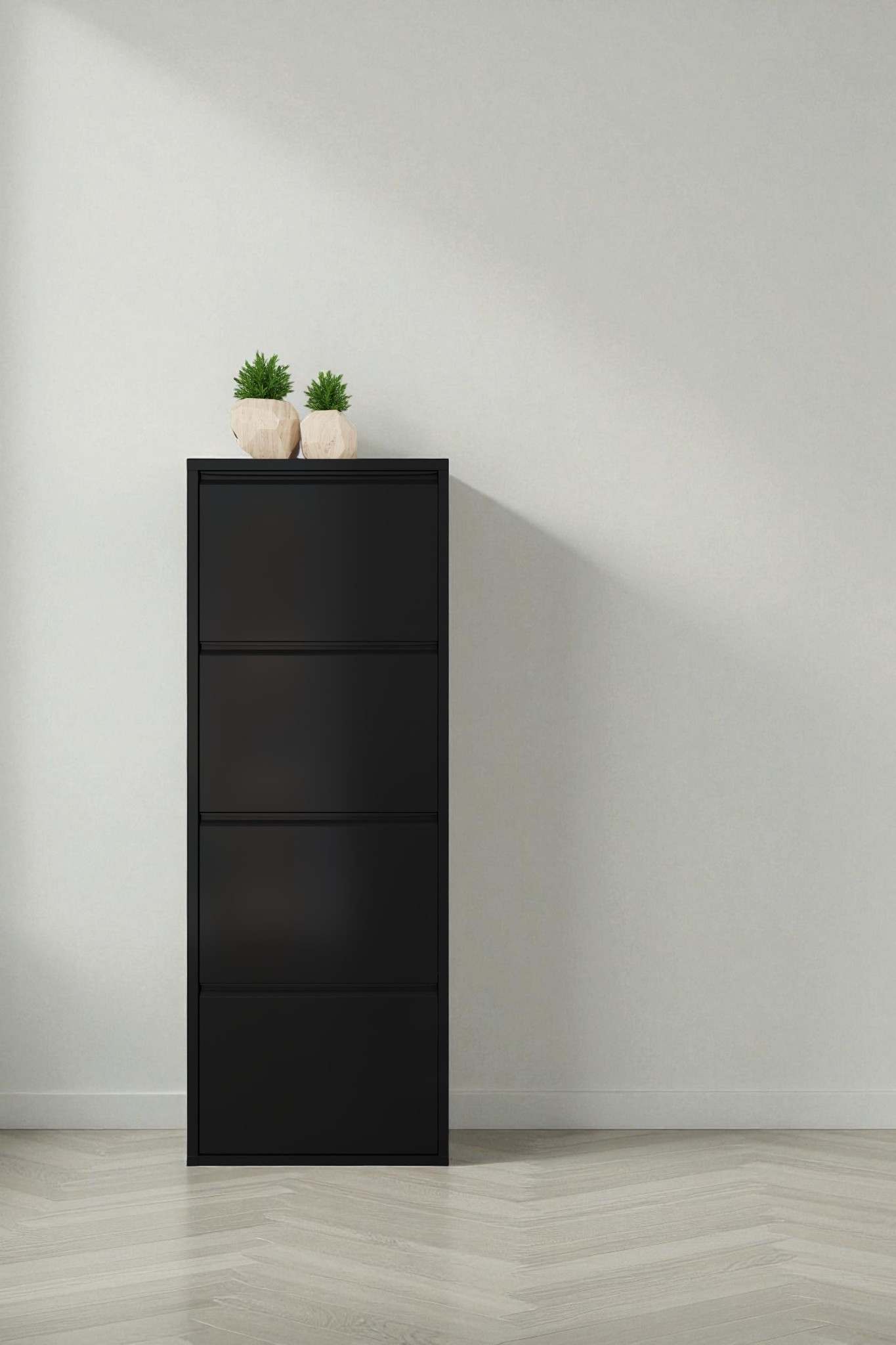 Dörtlü Metal Ayakkabılık Siyah