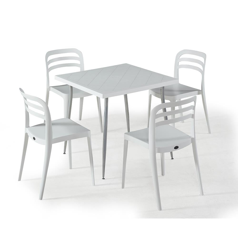 NS8 Masa Takımı 80x80 Masa + 4 Adet Renkli Sandalye