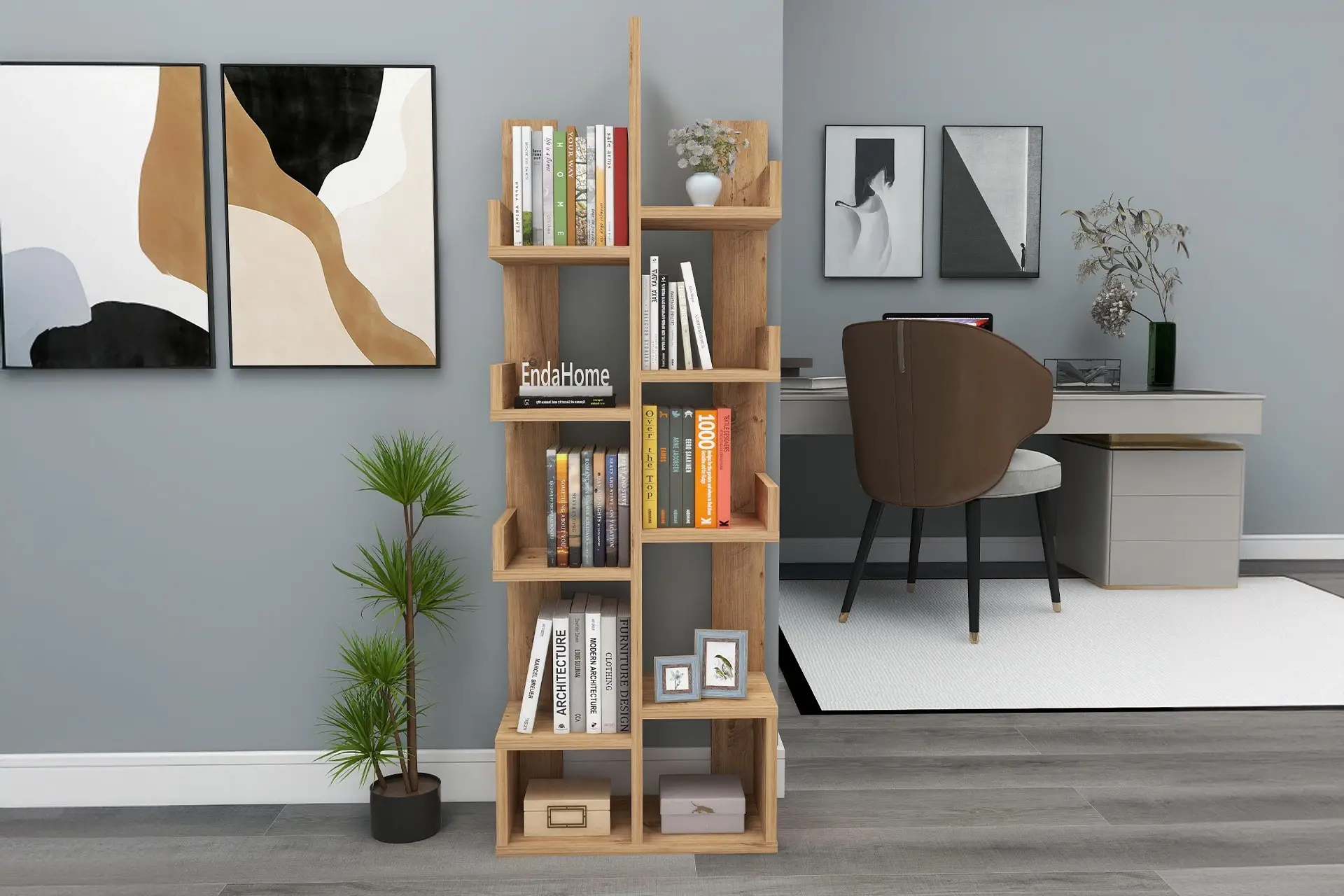 10 Bölmeli Raflı Kitaplık 10 Bölmeli Raflı Kitaplık