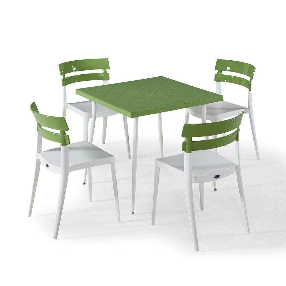 NS9 Masa Takımı 80x80 Masa + 4 Siyah Ayaklı Koltuk NS9 Masa Takımı 80x80 Masa + 4 Siyah Ayaklı Koltuk