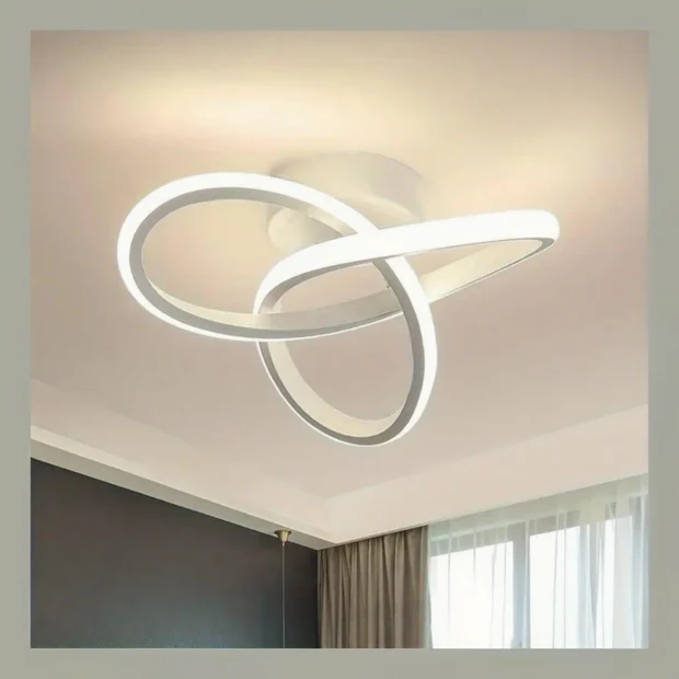 Elagans Beyaz Modern Ultra Power Beyaz Ledli Plafonyer Tekli Ledli Avize