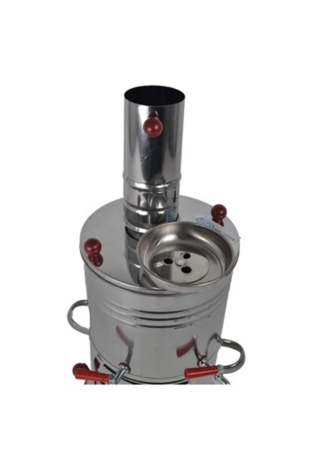 Zarif Iş Semaver Çift Musluk 3.5 Litre Odun Kömür Piknik Semaveri