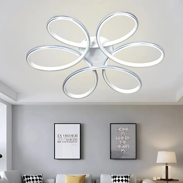 Lupinella Beyaz Krom Çizgili 3 Renk 60 cm Led Avize Lupinella Beyaz Krom Çizgili 3 Renk 60 cm Led Avize