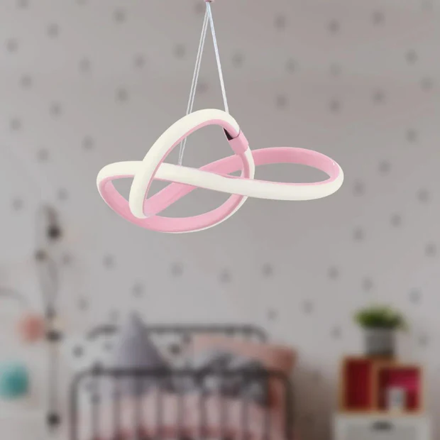 Bonna Modern Tekli Pembe Sarkıt Led Beyaz Işık Power Ledli Salon Mutfak Oda Hol Ledli Avize