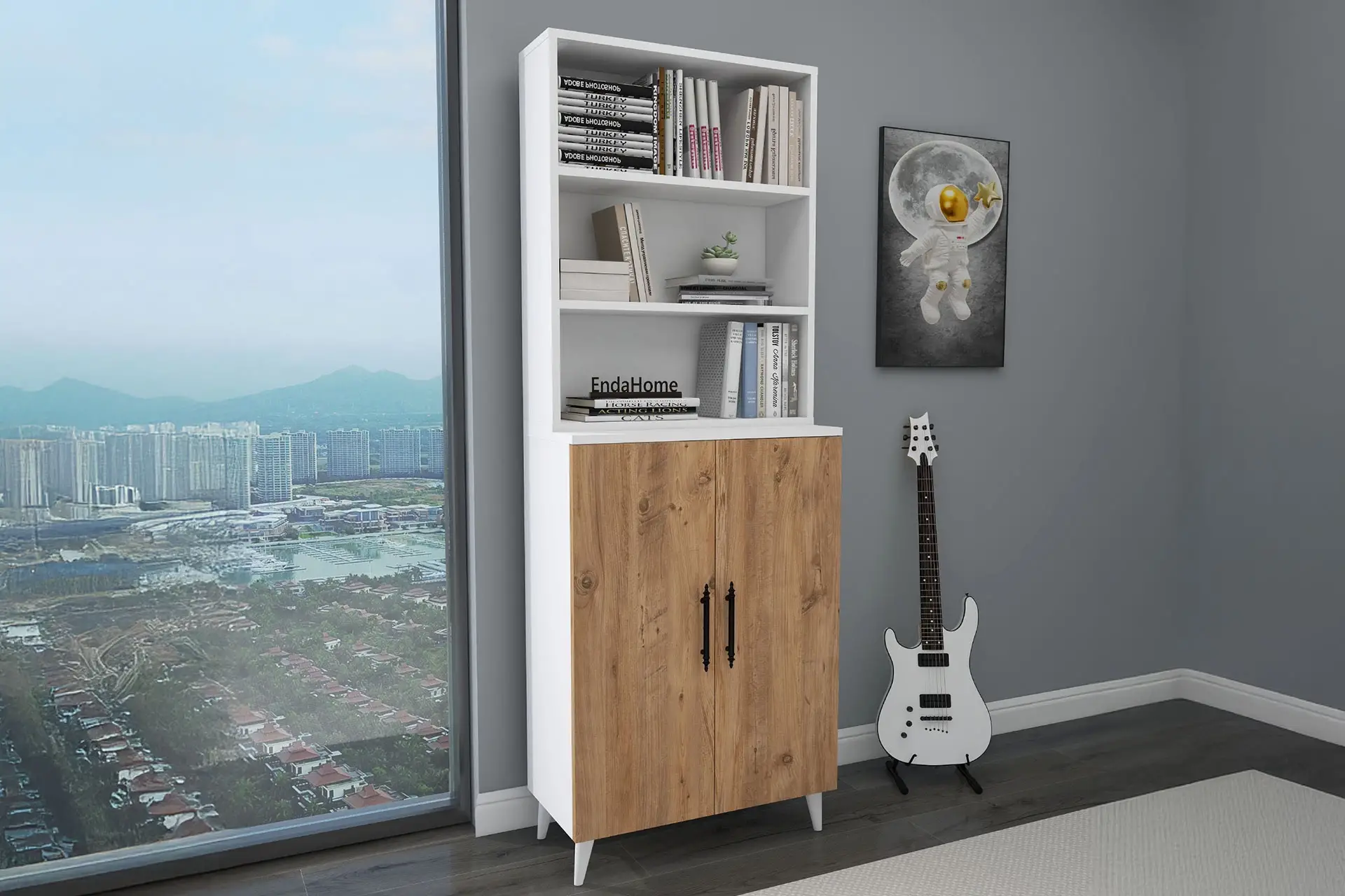 6 Raflı 2 Kapaklı Klasik Kitaplık 6 Raflı 2 Kapaklı Klasik Kitaplık