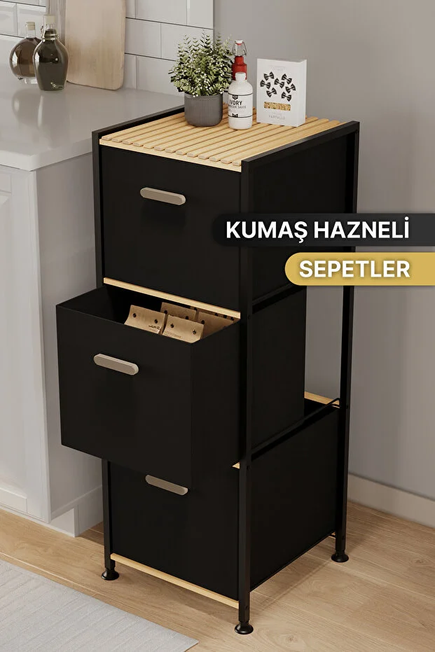 3 Katlı Çok Amaçlı 3 Çekmeceli Mutfak Organizeri Çekmeceli Düzenleyici Dolap