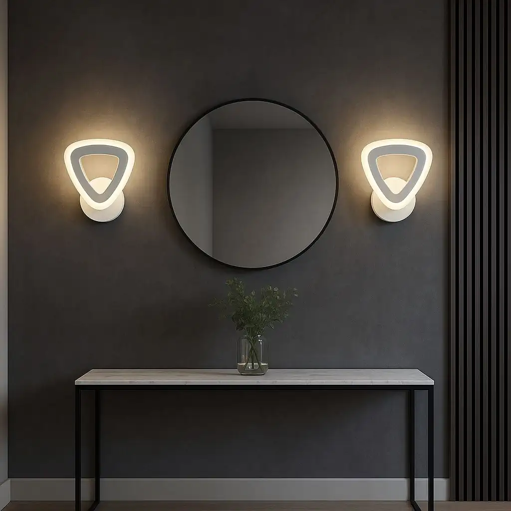 Beyaz Mimari 3 Renk Ledli Modern Aplik-Takım 2 Adet Beyaz Mimari 3 Renk Ledli Modern Aplik-Takım 2 Adet