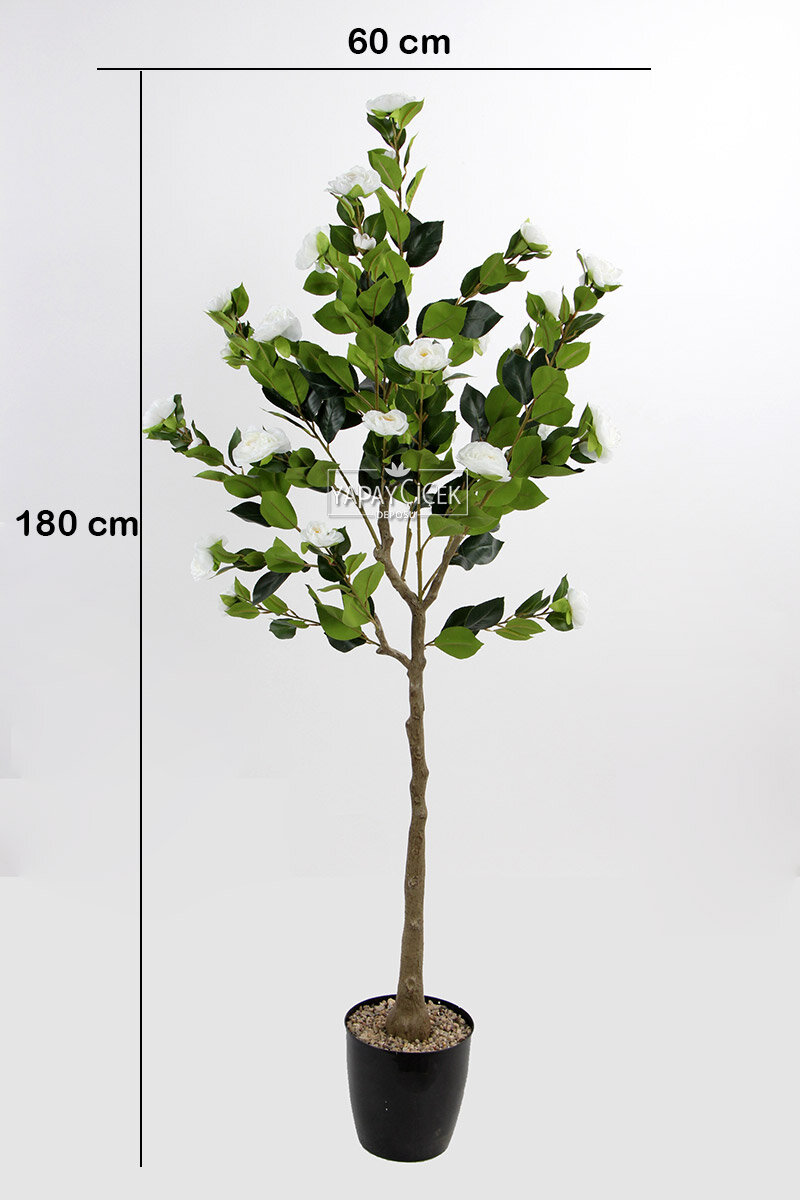 Yapay Premium Gül Ağacı 170 cm Beyaz